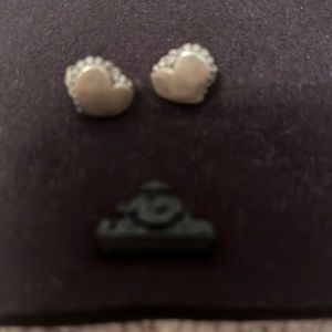 Lagos Vintage Sterling and 14k Caviar Heart Earrings